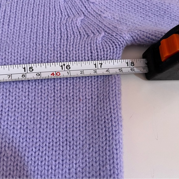 Vintage 70 80 Lavender Classic crew neck Long Sleeve Sweater Retro Barbicore - Picture 14 of 17